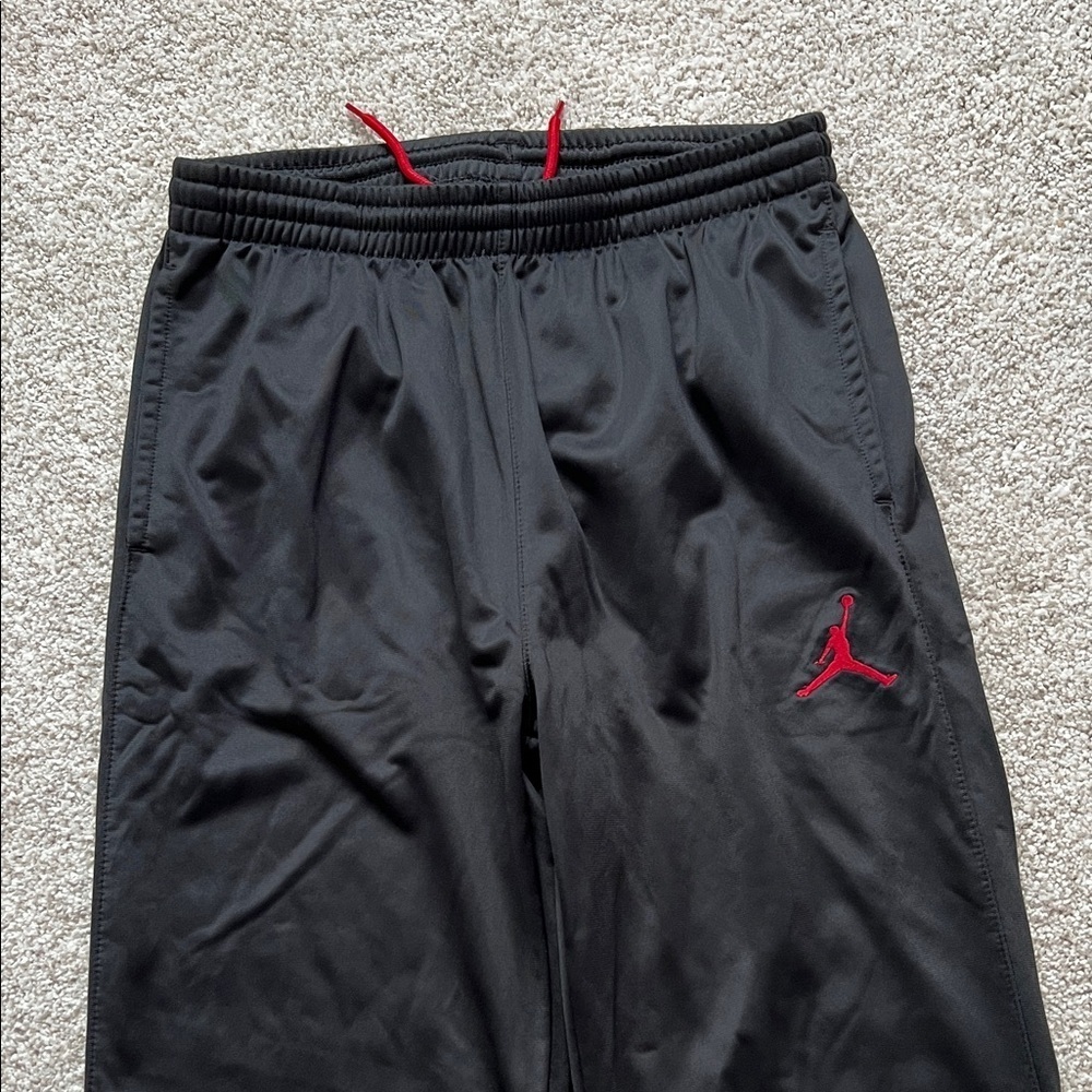 Jordan Kids Black Sweatpants with Red Logo